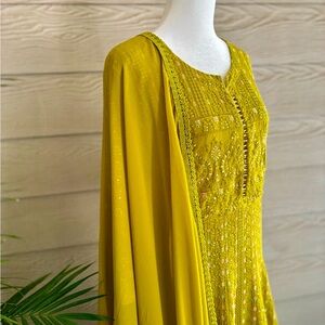 Mehndi Green color Fully Heavy Embroidery Anarkli Suit